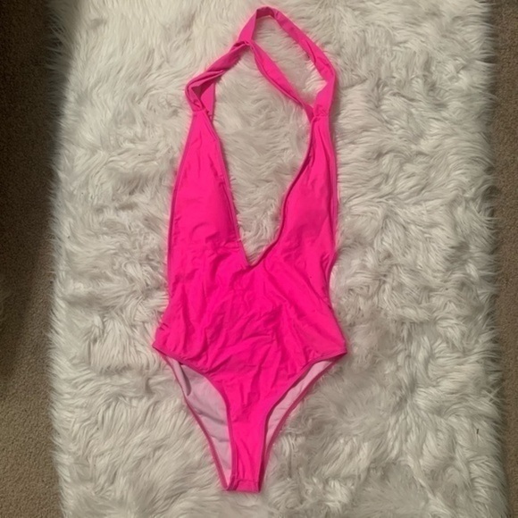 Hot Pink One Piece Bikini Size Medium - Picture 2 of 8